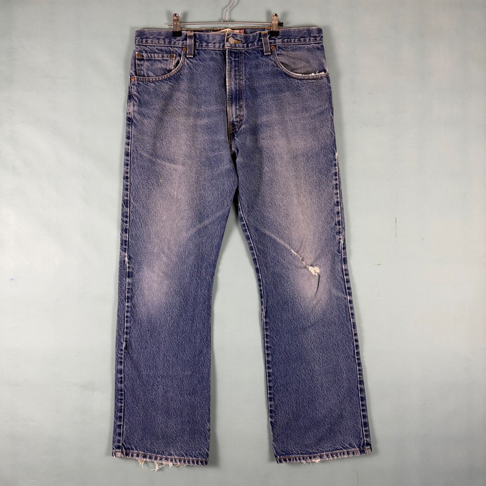 Vintage Y2K Mens Blue Levi 517 Good Fade Size 38x32 (Fits 36x30) Bootcut Jeans